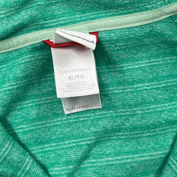 The North Face Green Striped Zip Terry Cloth Hoodie Sweatshirt Jacket Women's XL - Picture 6 of 8